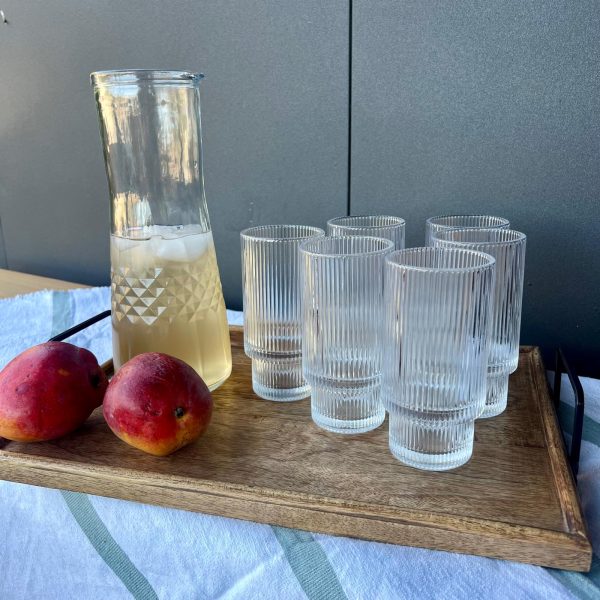 שישיית כוסות פסים גבוהות